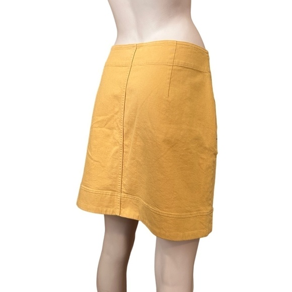 Club Monaco Paneled Mini Skirt Jupe Beige Cotton Branded Monogrammed Pockets - Picture 6 of 12